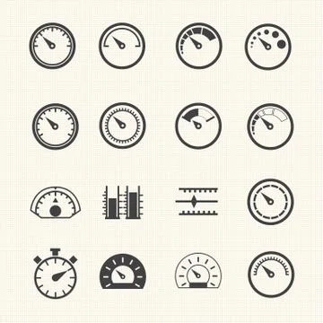 Meter icons. Vector Stock Illustration