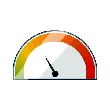 Meter level score measuring risk performance or progress Illustration