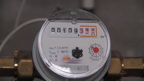 Meter for measuring the amount of water used Stock Footage 89137355