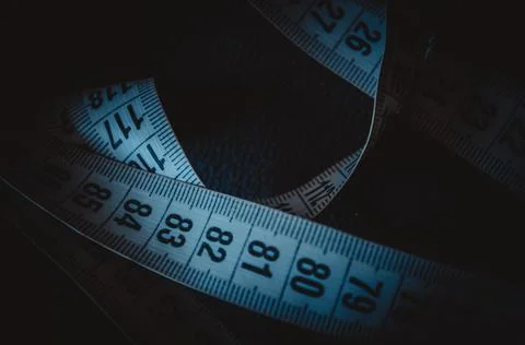 Meter for sewing close up. Meter on fabric Stock Photos
