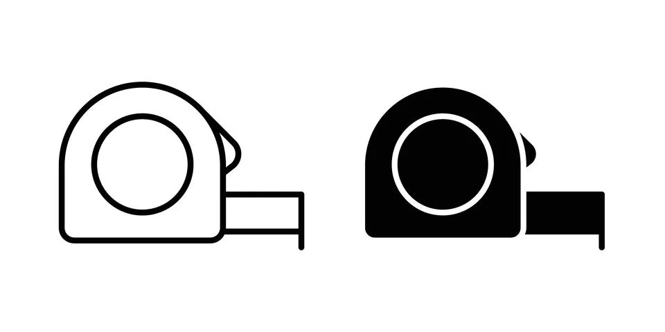 Meter tape icon thin line and clipart style vector set Stock Illustration