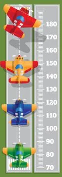 Meter wall with airport. Stock Illustration