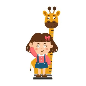 Meter wall with girl.vector illustration Stock Illustration
