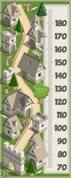 Meter wall with a medieval theme. Illustrazione stock