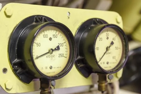 Meter of water column, a barometer Stock Photos