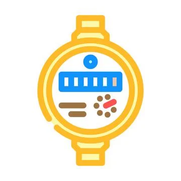 Meter water saving color icon vector illustration 스톡 일러스트