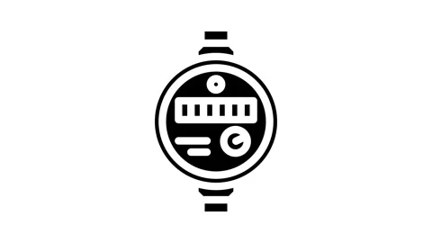 Meter water saving glyph icon animation Stock Footage 326736674