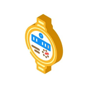 Meter water saving isometric icon vector illustration Stock Illustration