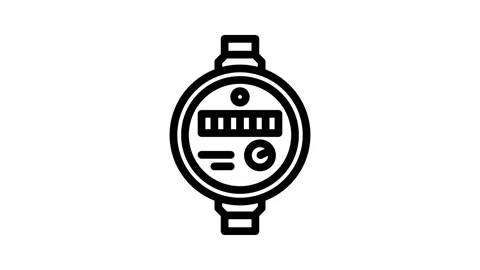Meter water saving line icon animation Stock Footage 326752565