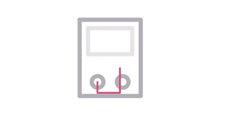 A meter with wires attached, indicating electrical connections. Stock Footage 334766254