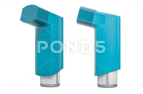 Metered-dose inhaler, MDI. 3D rendering ~ Clip Art #131655163