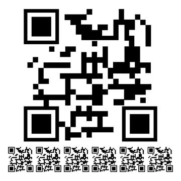 Meters qr code label cartoon vector graphic Stock Illustration