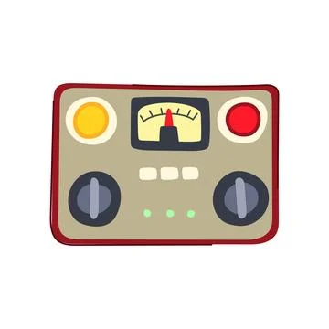 Meters retro control panel cartoon vector illustration Stock Illustration