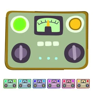 Meters retro control panel vector cartoon graphic Illustrazione stock