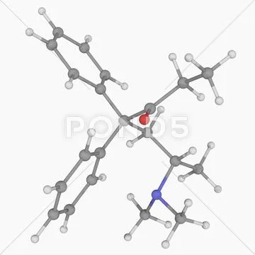Methadone drug molecule Stock Illustration