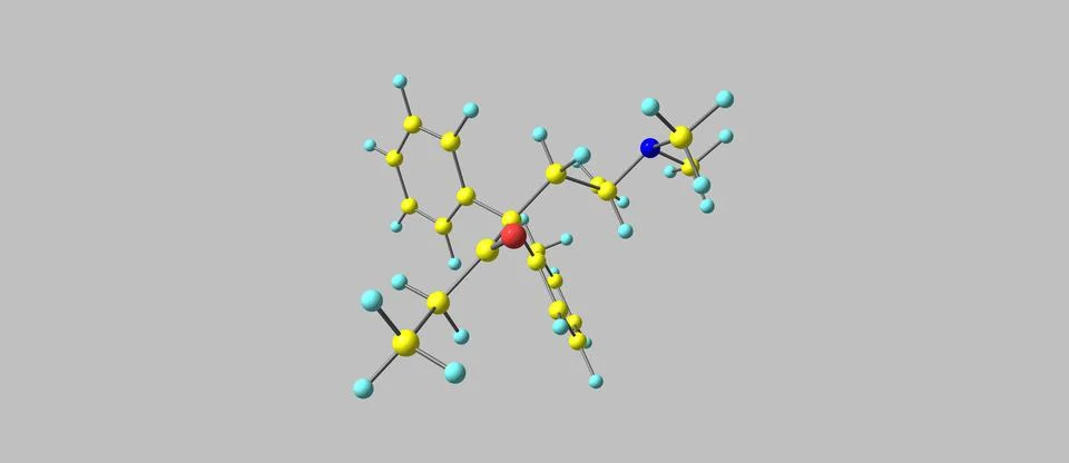 Methadone molecular structure isolated on grey Stock Illustration