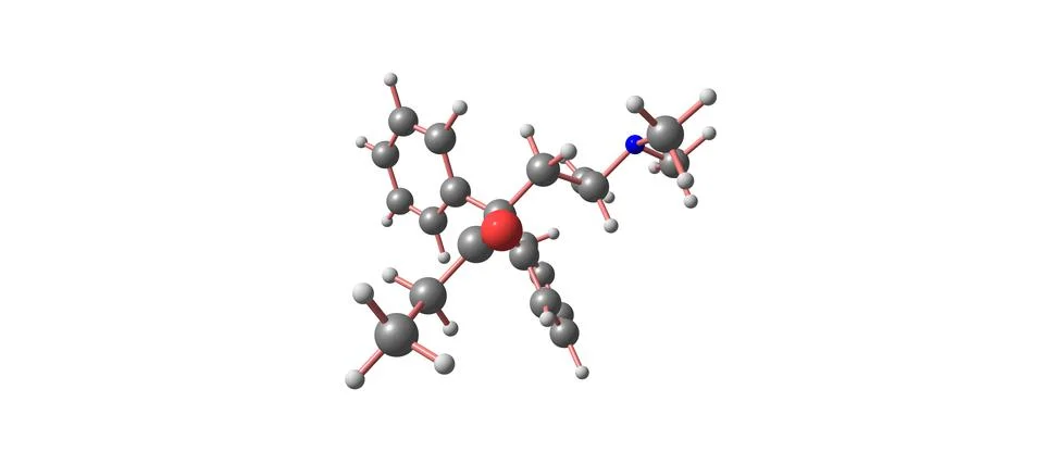 Methadone molecular structure isolated on white Stock Illustration