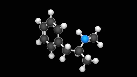 Methamphetamine. C10H15N. Seamless loop. RGB + Alpha (Transparent) channel Stock Footage 154418150