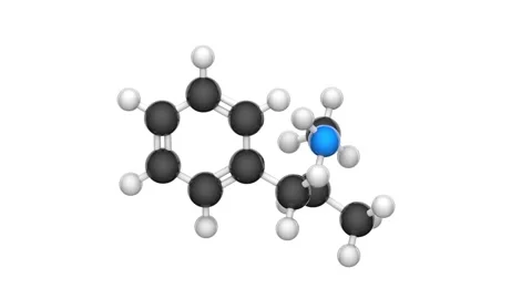 Methamphetamine. C10H15N. Seamless loop. White background Stock Footage 154418165