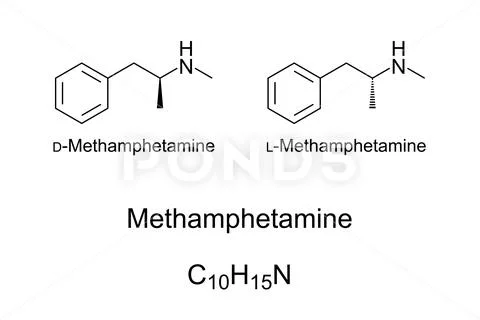 Methamphetamine, crystal meth, chemical structure, recreational drug ...