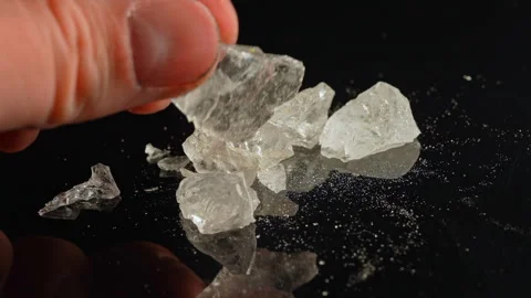 Methamphetamine drug in rocks. Crystal meth or methamphetamine a recreation.. Stock Footage 321612251