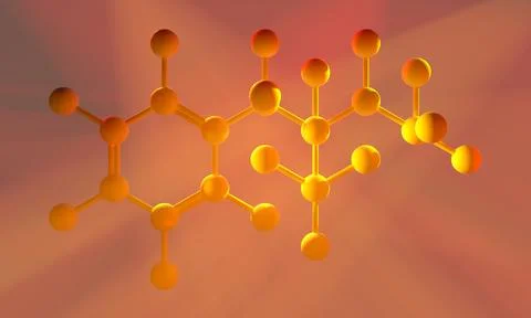 Methamphetamine molecule in warm rays of light Stock Illustration