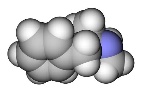 Methamphetamine space filling molecular model Illustrazione stock