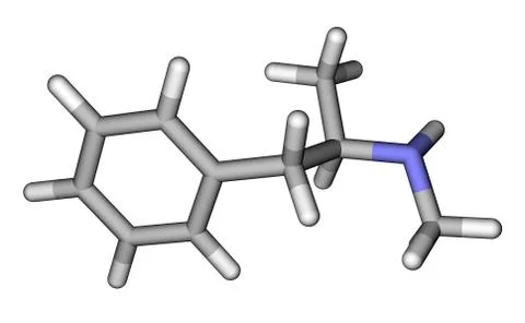 Methamphetamine sticks molecular model Illustrazione stock