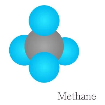 Methane 3D molecule chemical science Stock Illustration