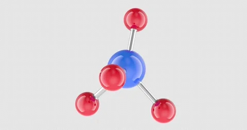 Methane CH4 molecule model. 3D Rotating Animation, Seamless Loop. 3D render.. Stock Footage 310142465