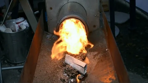 Methane fire heater closeup, energy diversity. Stock Footage 71124936