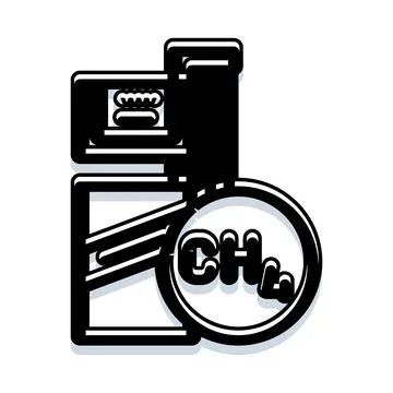 Methane gas leak detector with ch4 chemical formula Stock Illustration