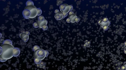 Methane gas molecules flying around in the atmosphere Stock Footage 165133453