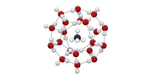Methane hydrate(CH4·5.75H2O). Seamless loop. White background. Stock Footage 154116173