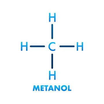 Methane Molecular Structure with Carbon and Hydrogen Atoms forming CH4 イラスト素材