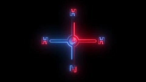 Methane Molecular Structure Symbol Neon line Animation Stock Footage 320836741