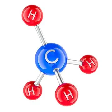 Methane molecule CH4 ball and stick model. 3D rendering Stock Illustration