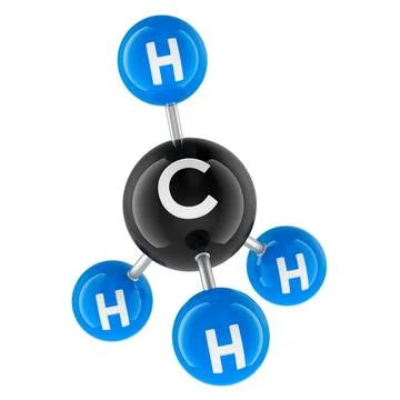 Methane molecule CH4 ball and stick model, 3d rendering Stock Illustration