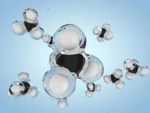 Methane Molecule Image. 3D イラスト素材
