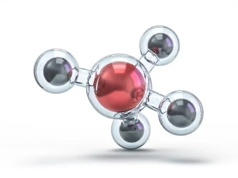 Methane Molecules Background. 3D rendering Stock Illustration
