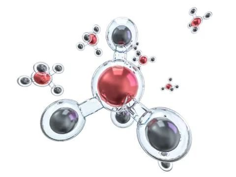 Methane Molecules Background. 3D rendering Stock Illustration