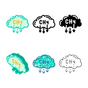 Methane reduction environmental color concepts icon vector Stock Illustration
