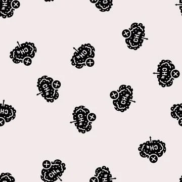 Methane reduction environmental glyph seamless pattern Stock Illustration