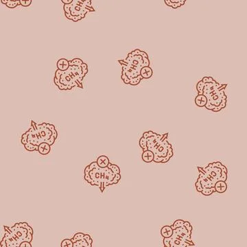 Methane reduction environmental line seamless pattern Stock Illustration