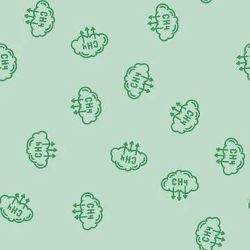 Methane reduction environmental line vector seamless pattern Stock Illustration