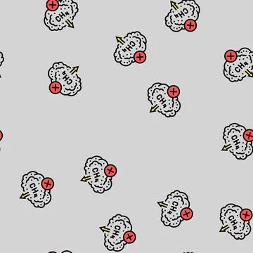Methane reduction environmental vector seamless pattern Stock Illustration