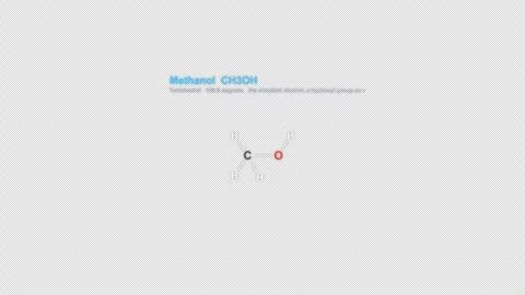 Methanol CH3OH Lewis Structure Animation Labeled Alpha 4K Видео 339310501