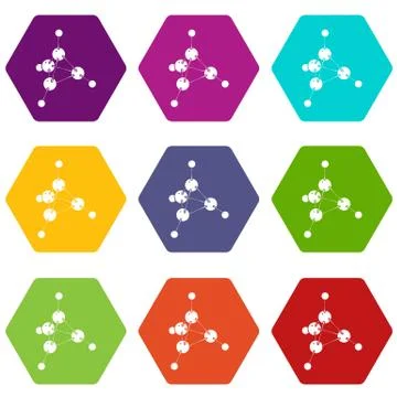 Methanol icons set 9 Stock Illustration