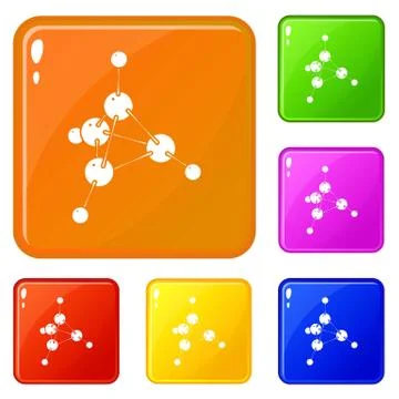 Methanol icons set vector color Stock Illustration