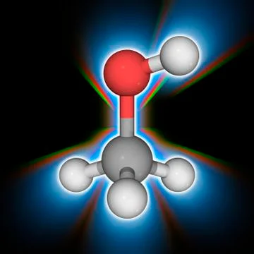 Methanol (methyl alcohol) molecule Stock Illustration